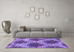 Machine Washable Abstract Purple Contemporary Area Rugs in a Living Room, wshcon1061pur