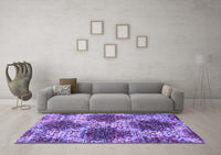 Machine Washable Abstract Purple Contemporary Rug, wshcon1061pur