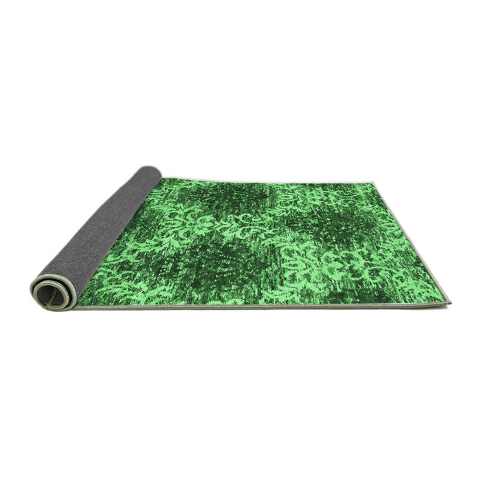Sideview of Abstract Emerald Green Contemporary Rug, con1061emgrn