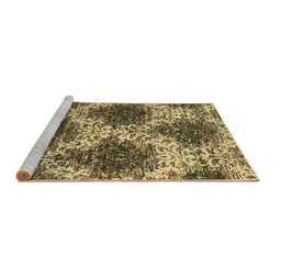 Sideview of Machine Washable Abstract Brown Contemporary Rug, wshcon1061brn