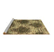 Sideview of Machine Washable Abstract Brown Contemporary Rug, wshcon1061brn