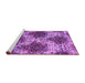 Sideview of Machine Washable Abstract Pink Contemporary Rug, wshcon1061pnk