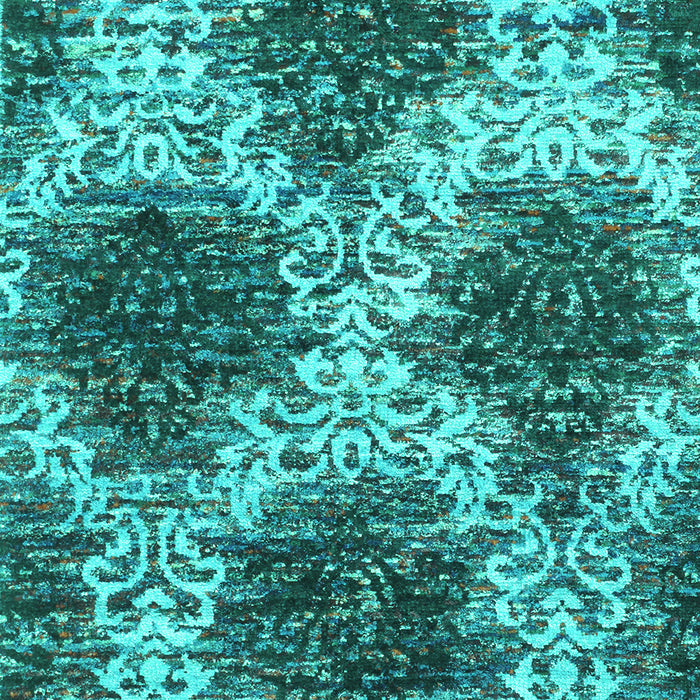 Machine Washable Abstract Turquoise Contemporary Area Rugs, wshcon1061turq