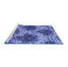 Sideview of Machine Washable Abstract Blue Contemporary Rug, wshcon1061blu