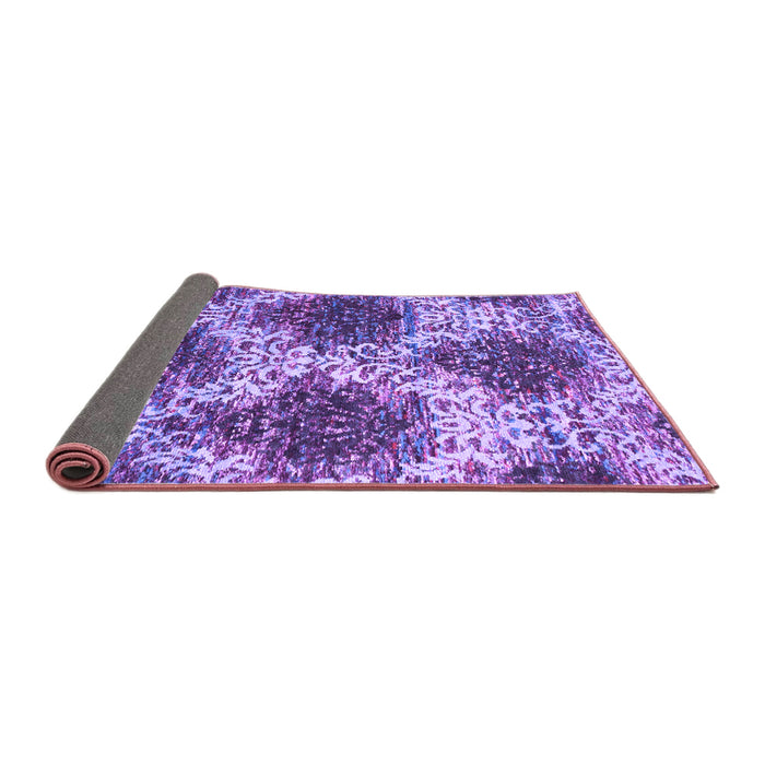 Sideview of Abstract Purple Contemporary Rug, con1061pur