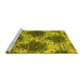 Sideview of Machine Washable Abstract Yellow Contemporary Rug, wshcon1061yw