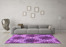 Machine Washable Abstract Pink Contemporary Rug in a Living Room, wshcon1061pnk