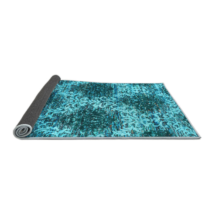 Sideview of Abstract Light Blue Contemporary Rug, con1061lblu