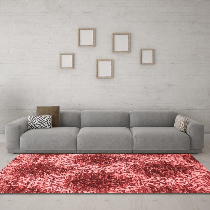 Contemporary Red Washable Rugs