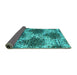 Sideview of Abstract Turquoise Contemporary Rug, con1061turq