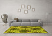 Machine Washable Abstract Yellow Contemporary Rug in a Living Room, wshcon1061yw