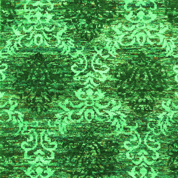 Serging Thickness of Machine Washable Abstract Green Contemporary Area Rugs, wshcon1061grn