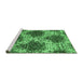 Sideview of Machine Washable Abstract Emerald Green Contemporary Area Rugs, wshcon1061emgrn