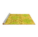 Sideview of Machine Washable Abstract Yellow Contemporary Rug, wshcon1062yw