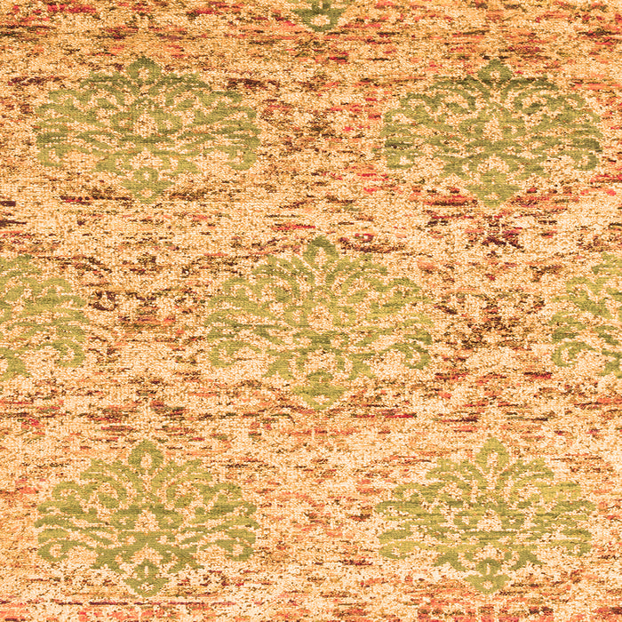 Round Machine Washable Abstract Orange Contemporary Area Rugs, wshcon1062org