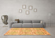 Machine Washable Abstract Orange Contemporary Area Rugs in a Living Room, wshcon1062org