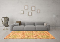 Machine Washable Abstract Orange Contemporary Rug, wshcon1062org