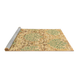 Sideview of Machine Washable Abstract Brown Contemporary Rug, wshcon1062brn