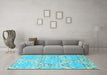 Machine Washable Abstract Light Blue Contemporary Rug in a Living Room, wshcon1062lblu