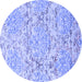 Round Abstract Blue Contemporary Rug, con1062blu