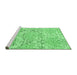 Sideview of Machine Washable Abstract Emerald Green Contemporary Area Rugs, wshcon1062emgrn