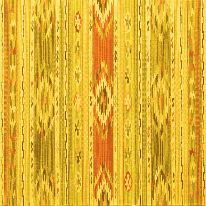 Square Machine Washable Abstract Yellow Contemporary Rug, wshcon1063yw