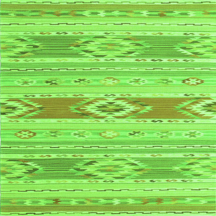 Serging Thickness of Abstract Green Contemporary Rug, con1063grn