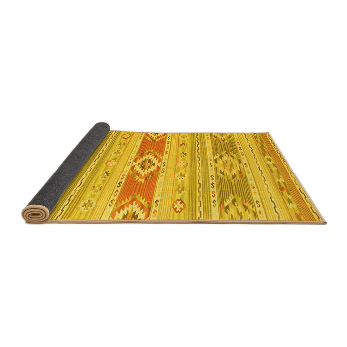 Sideview of Abstract Yellow Contemporary Rug, con1063yw