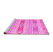 Sideview of Machine Washable Abstract Pink Contemporary Rug, wshcon1063pnk