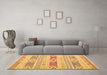 Machine Washable Abstract Brown Contemporary Rug in a Living Room,, wshcon1063brn