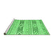 Sideview of Machine Washable Abstract Emerald Green Contemporary Area Rugs, wshcon1063emgrn