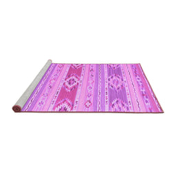 Sideview of Machine Washable Abstract Purple Contemporary Area Rugs, wshcon1063pur