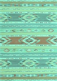 Abstract Turquoise Contemporary Rug, con1063turq