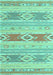 Abstract Turquoise Contemporary Rug, con1063turq