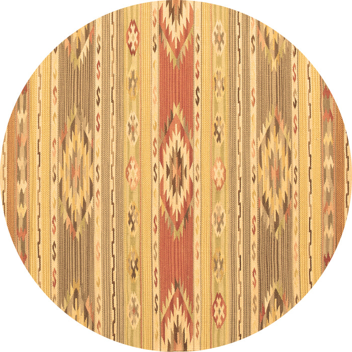 Round Machine Washable Abstract Brown Contemporary Rug, wshcon1063brn