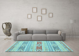 Machine Washable Abstract Light Blue Contemporary Rug in a Living Room, wshcon1063lblu