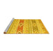 Sideview of Machine Washable Abstract Yellow Contemporary Rug, wshcon1063yw