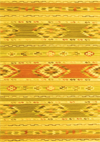 Abstract Yellow Contemporary Rug, con1063yw