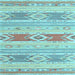 Square Machine Washable Abstract Light Blue Contemporary Rug, wshcon1063lblu
