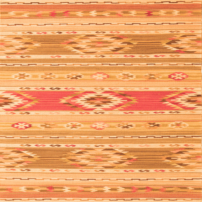 Round Machine Washable Abstract Orange Contemporary Area Rugs, wshcon1063org