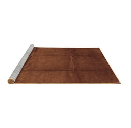 Sideview of Machine Washable Abstract Brown Contemporary Rug, wshcon1064brn