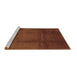 Sideview of Machine Washable Abstract Brown Contemporary Rug, wshcon1064brn