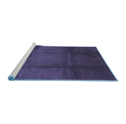 Sideview of Machine Washable Abstract Blue Contemporary Rug, wshcon1064blu