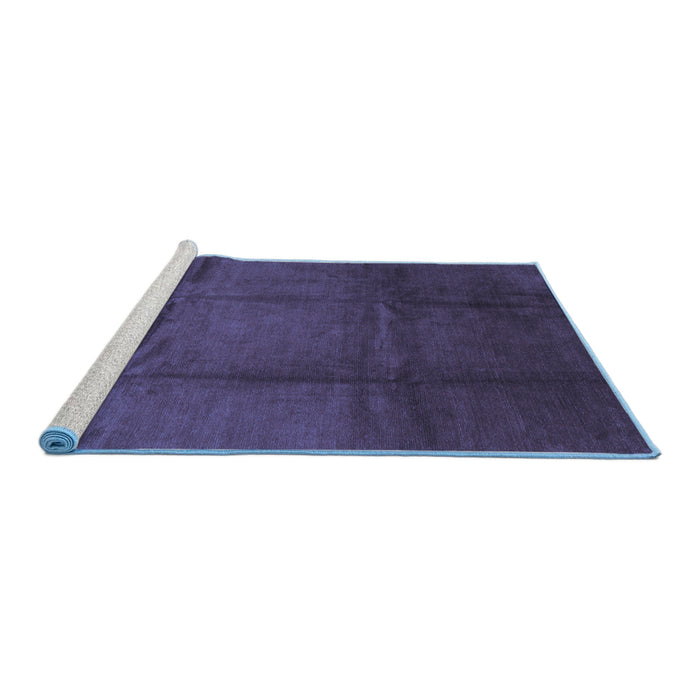Sideview of Machine Washable Abstract Blue Contemporary Rug, wshcon1064blu