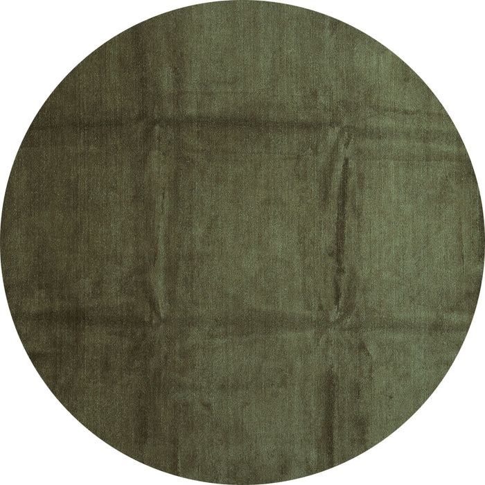 Round Abstract Turquoise Contemporary Rug, con1064turq