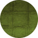 Machine Washable Abstract Green Contemporary Area Rugs, wshcon1064grn