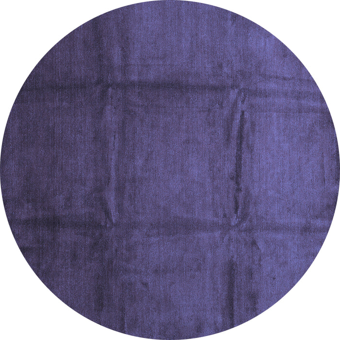 Round Abstract Blue Contemporary Rug, con1064blu