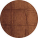 Round Machine Washable Abstract Brown Contemporary Rug, wshcon1064brn