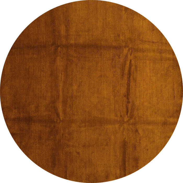 Round Abstract Yellow Contemporary Rug, con1064yw