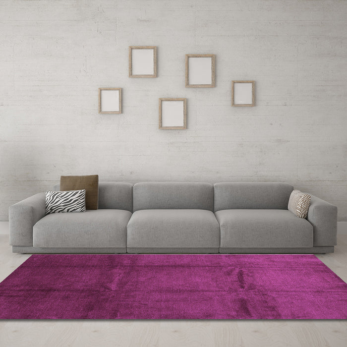 Machine Washable Abstract Purple Contemporary Area Rugs in a Living Room, wshcon1064pur